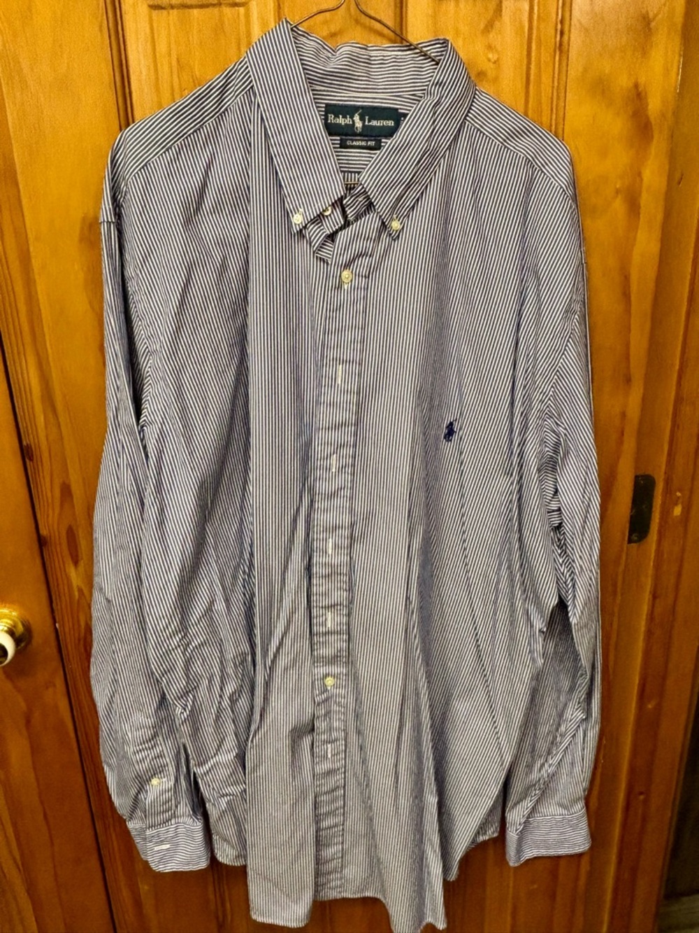 Polo Ralph Lauren Classic Fit Men's Blue White Stripe Button-Down Shirt